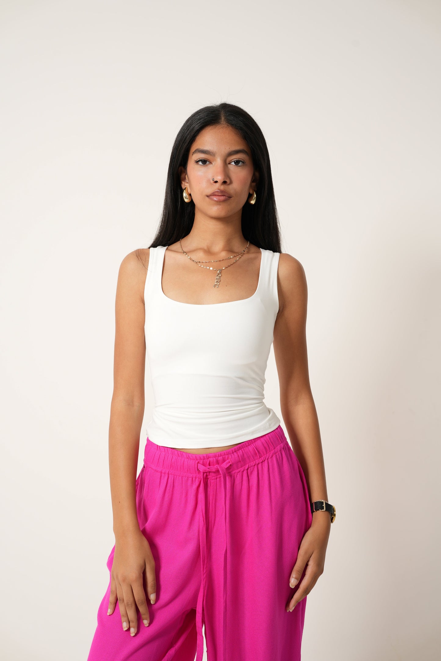 Wide-strap Basic Top