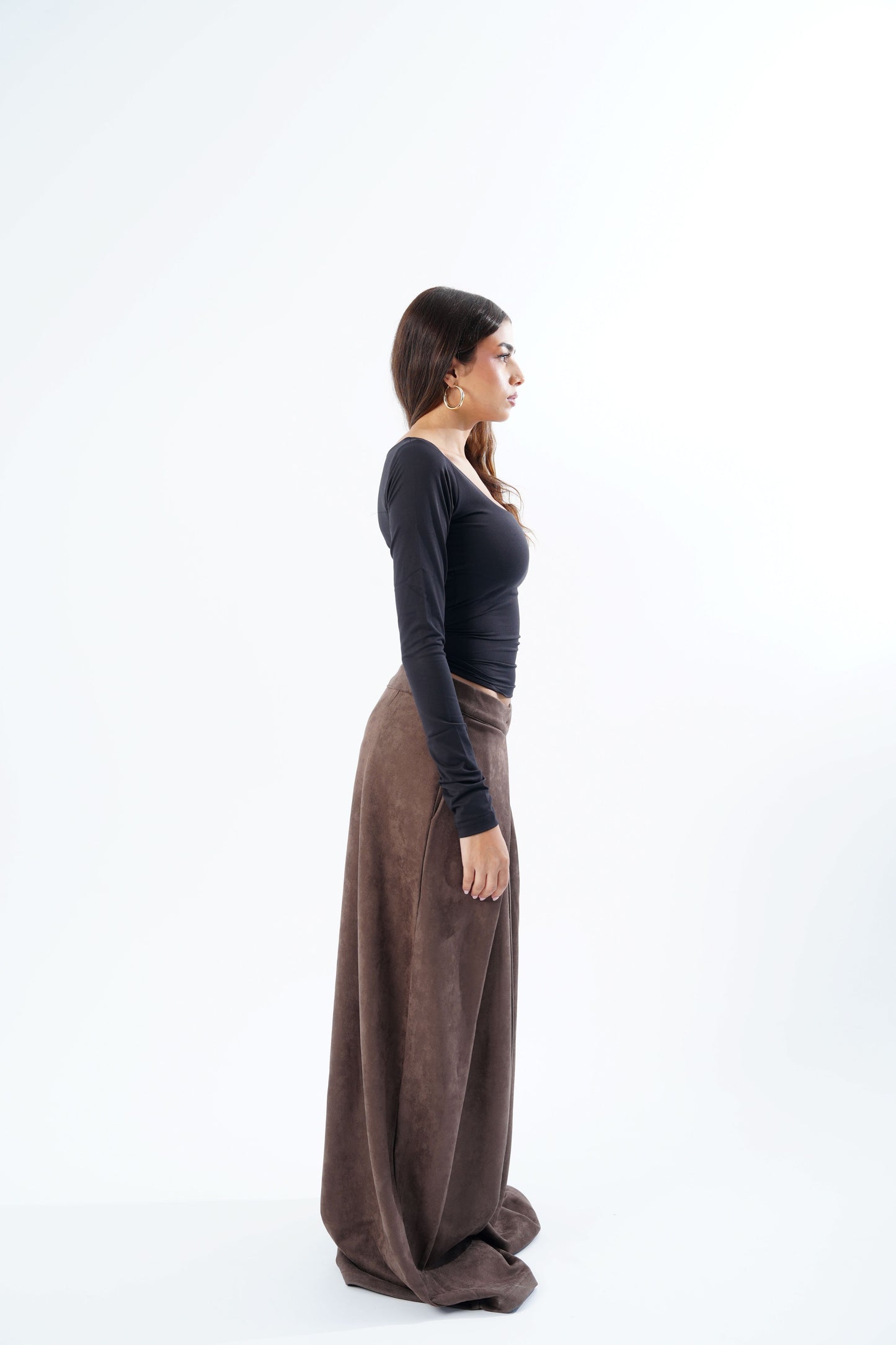 Draped Suede Pants