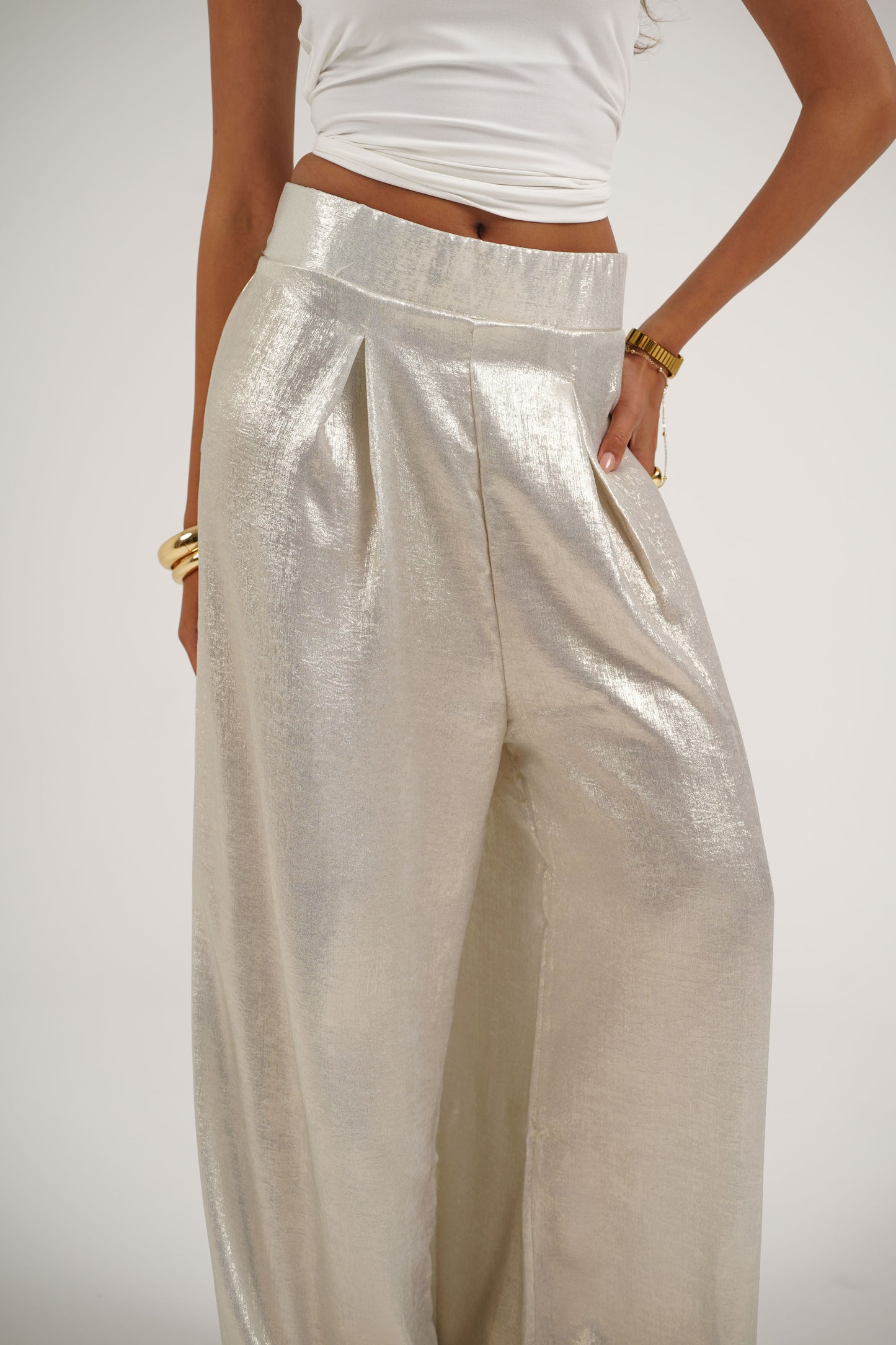 Silver/ Champagne Pants