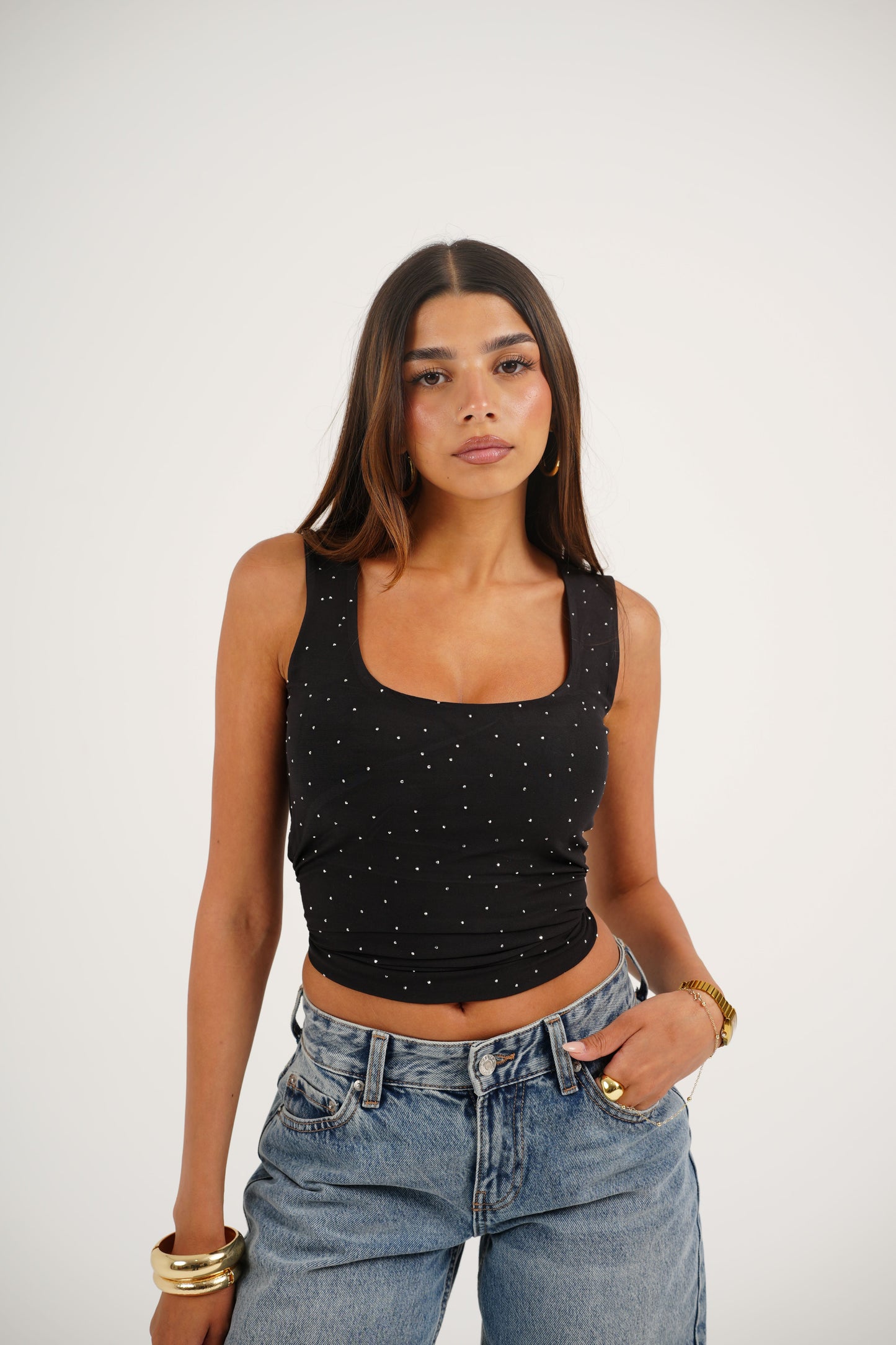 Sparkle Wide-Strap Top