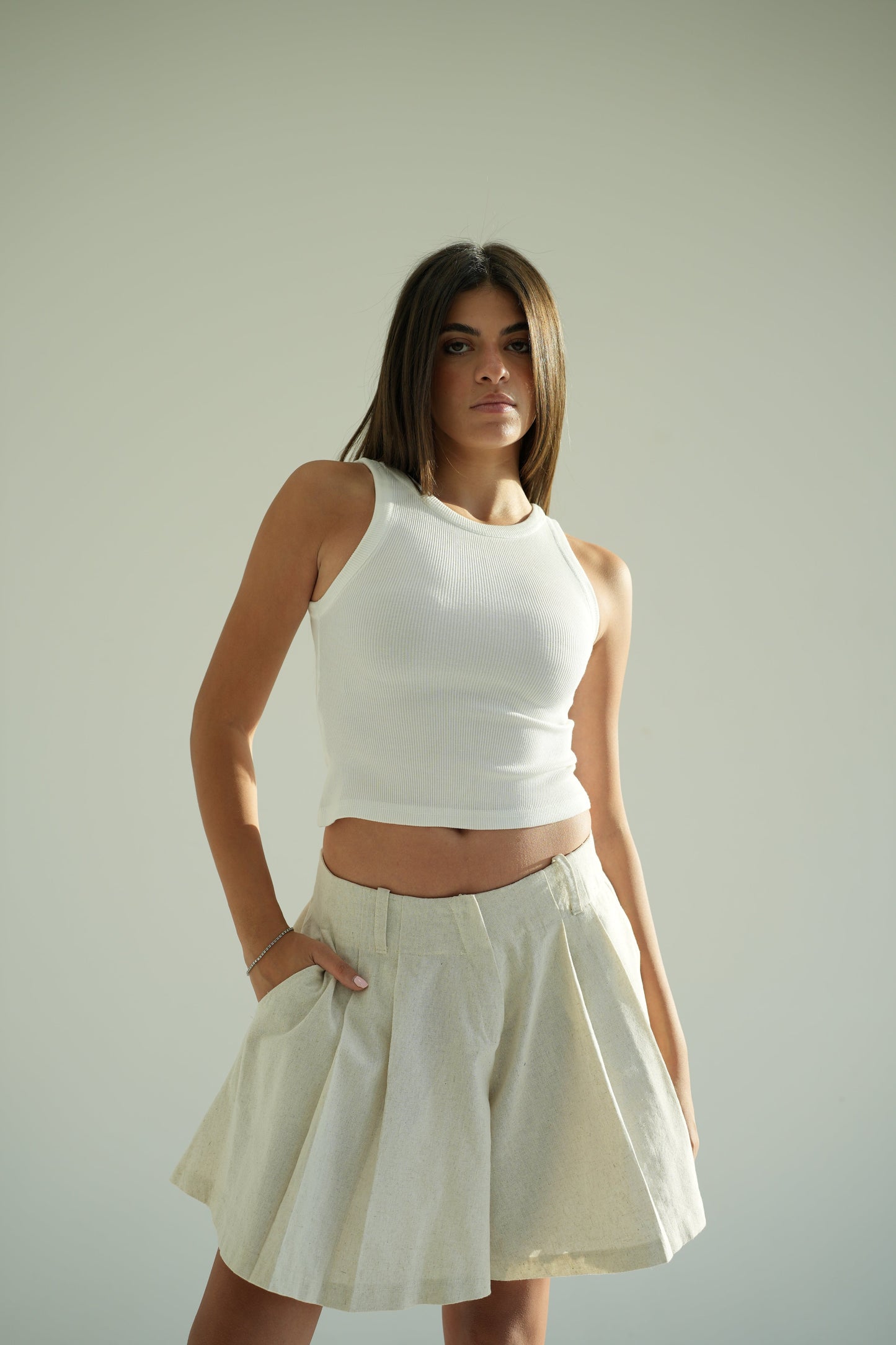 Wide Linen Shorts