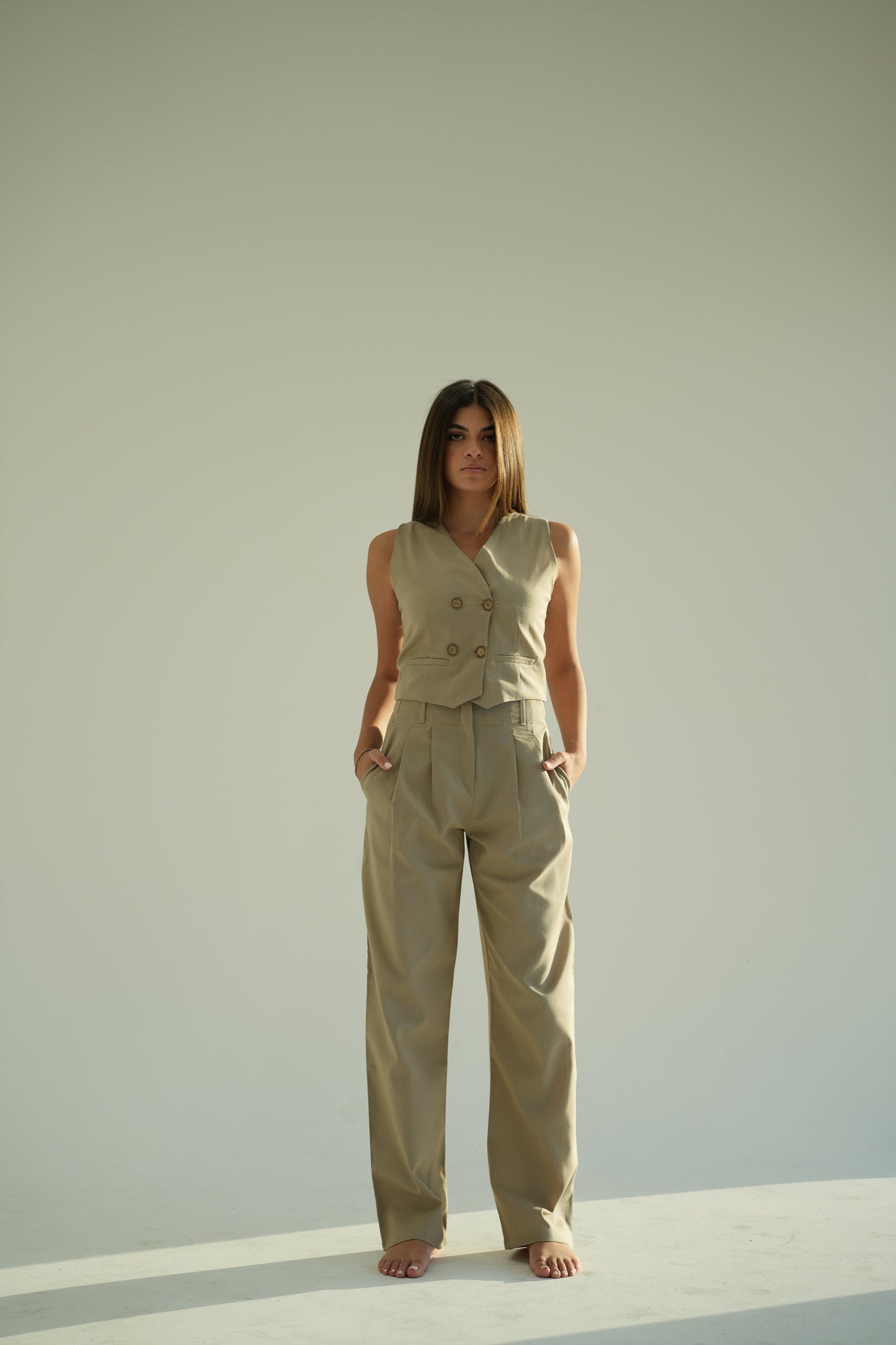 Straight Leg Linen Trousers