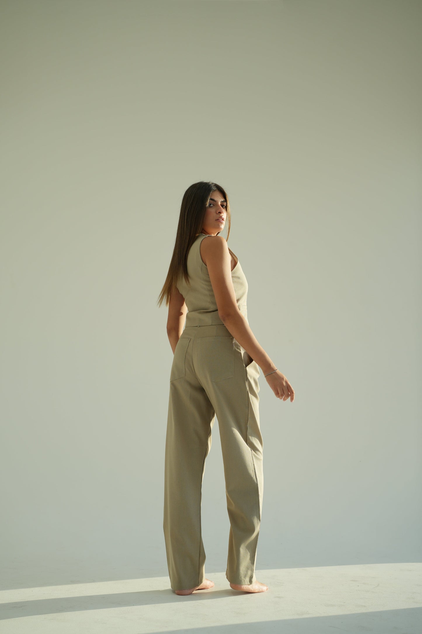 Straight Leg Linen Trousers