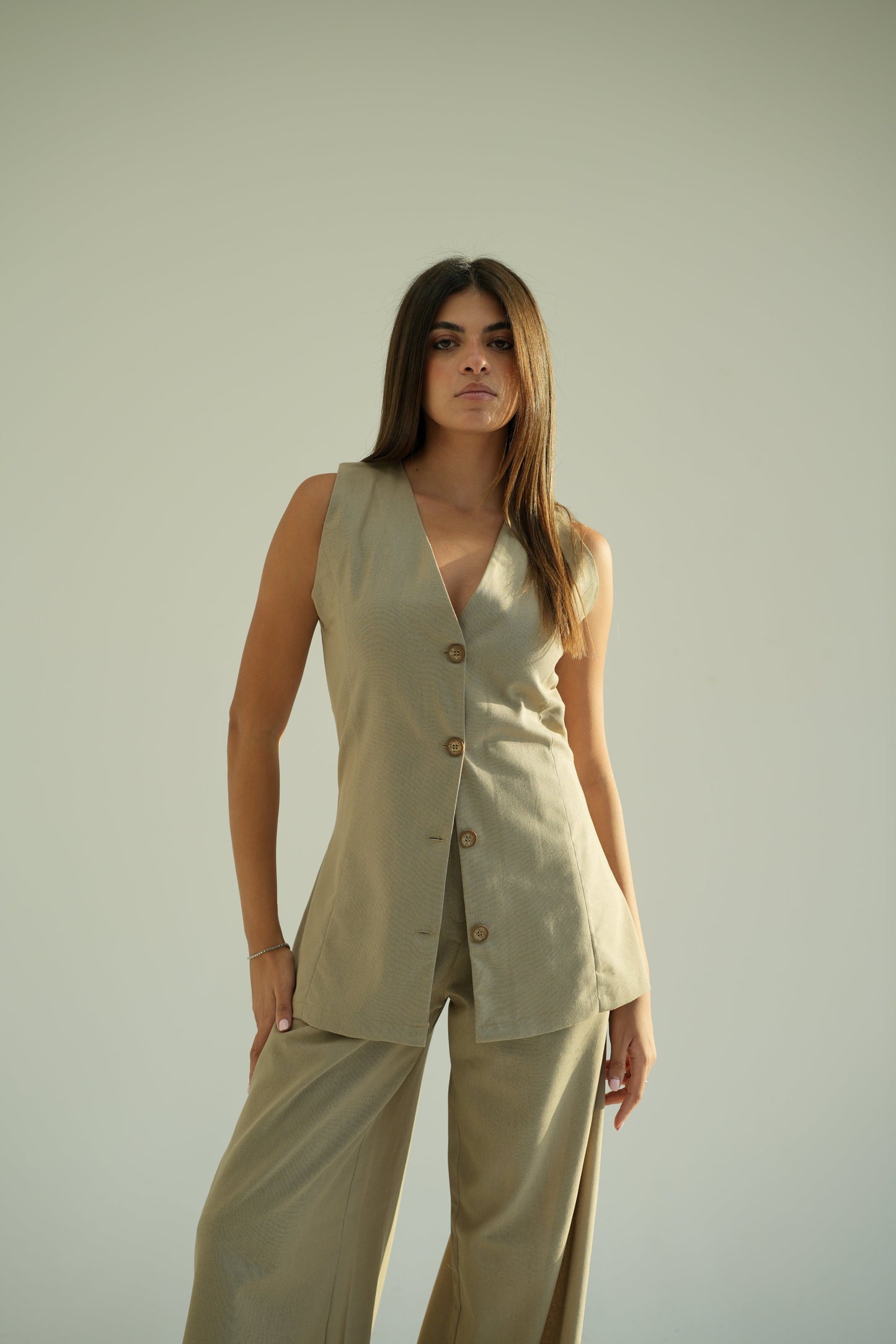 Wide Leg Linen Trousers
