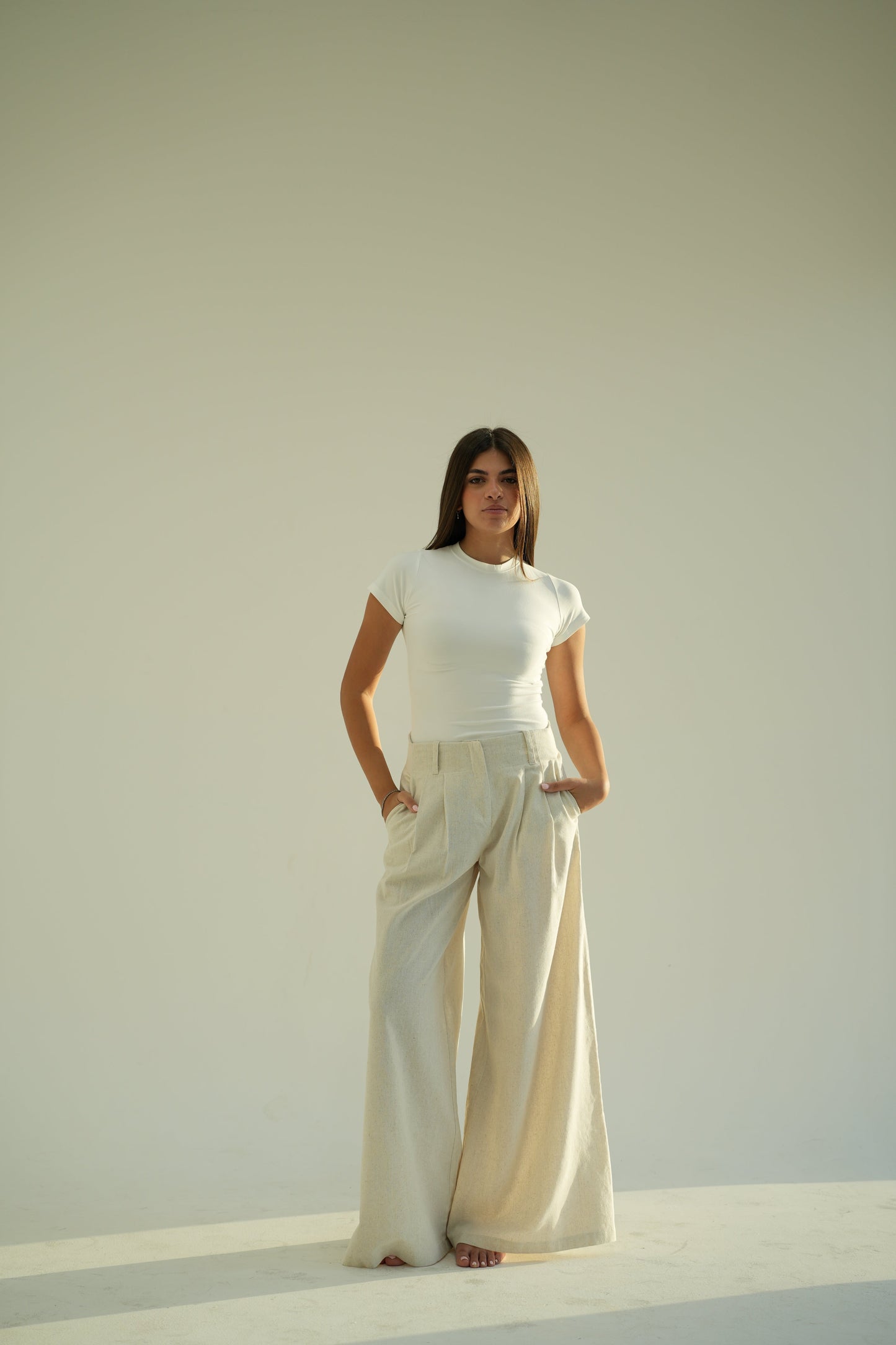 Wide Leg Linen Trousers