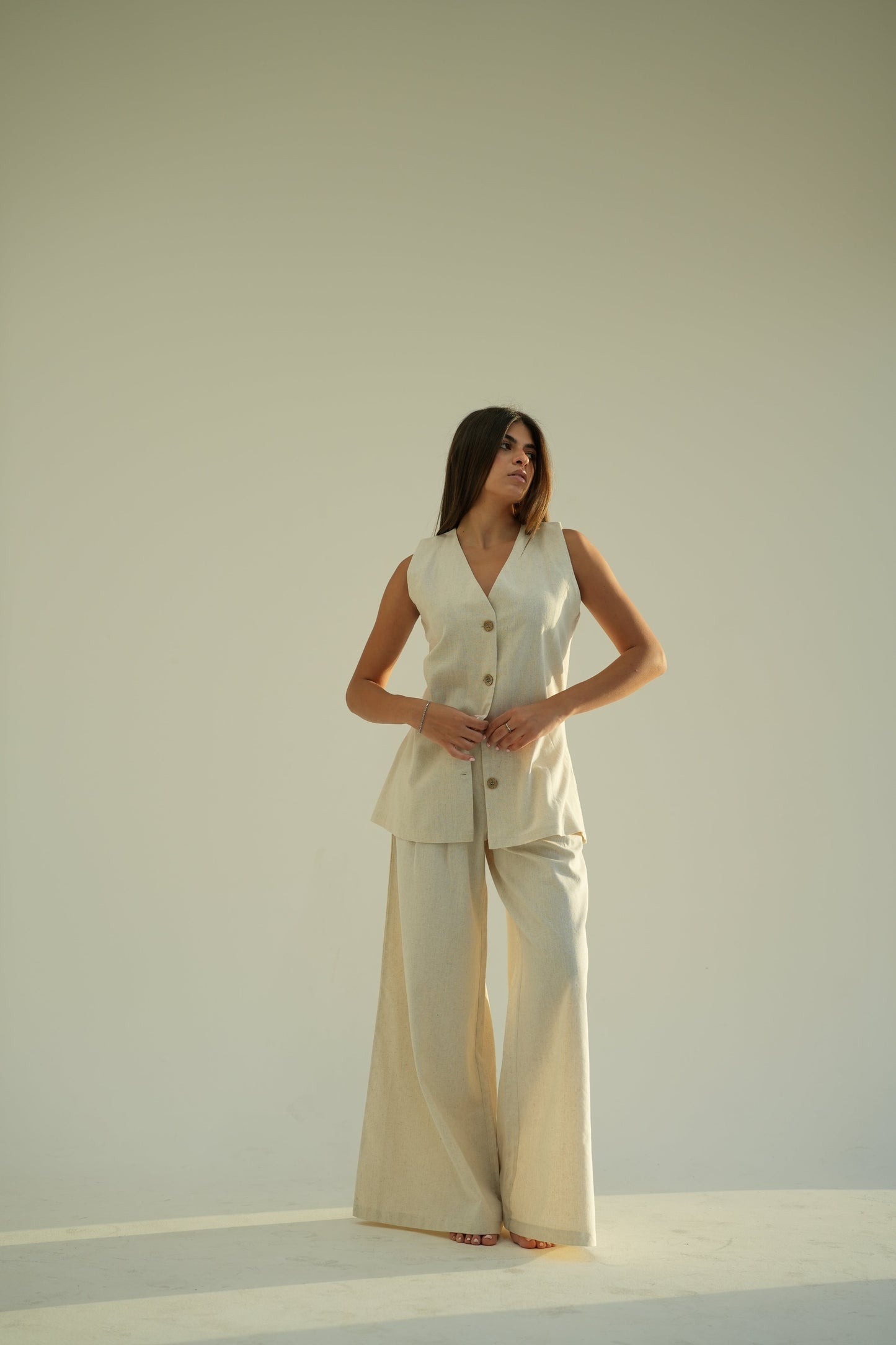 Wide Leg Linen Trousers