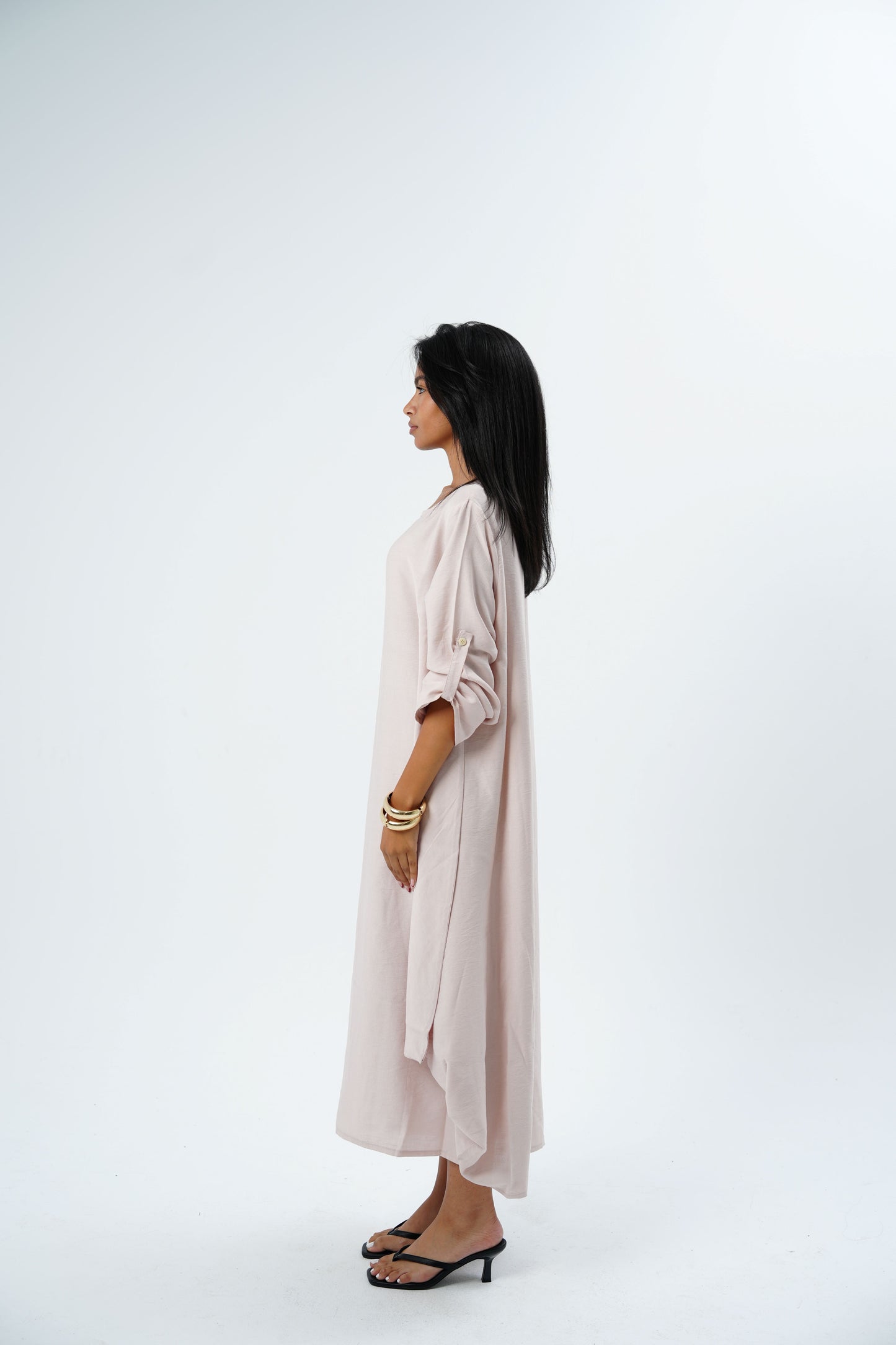 Linen Long Sleeve Dress