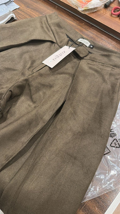 Draped Suede Pants