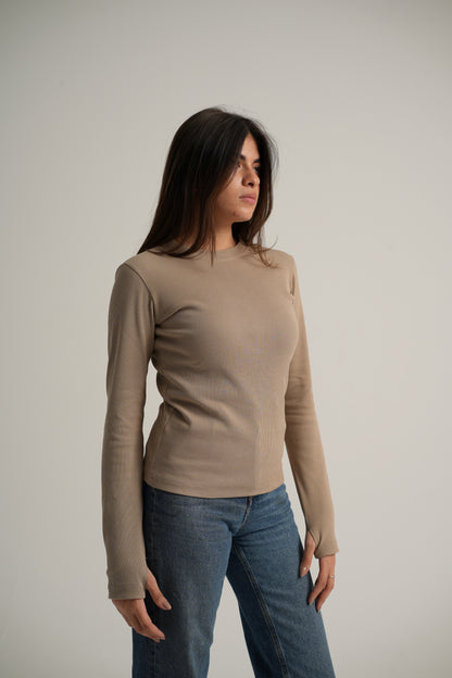 Ribbed Long Sleeve Top