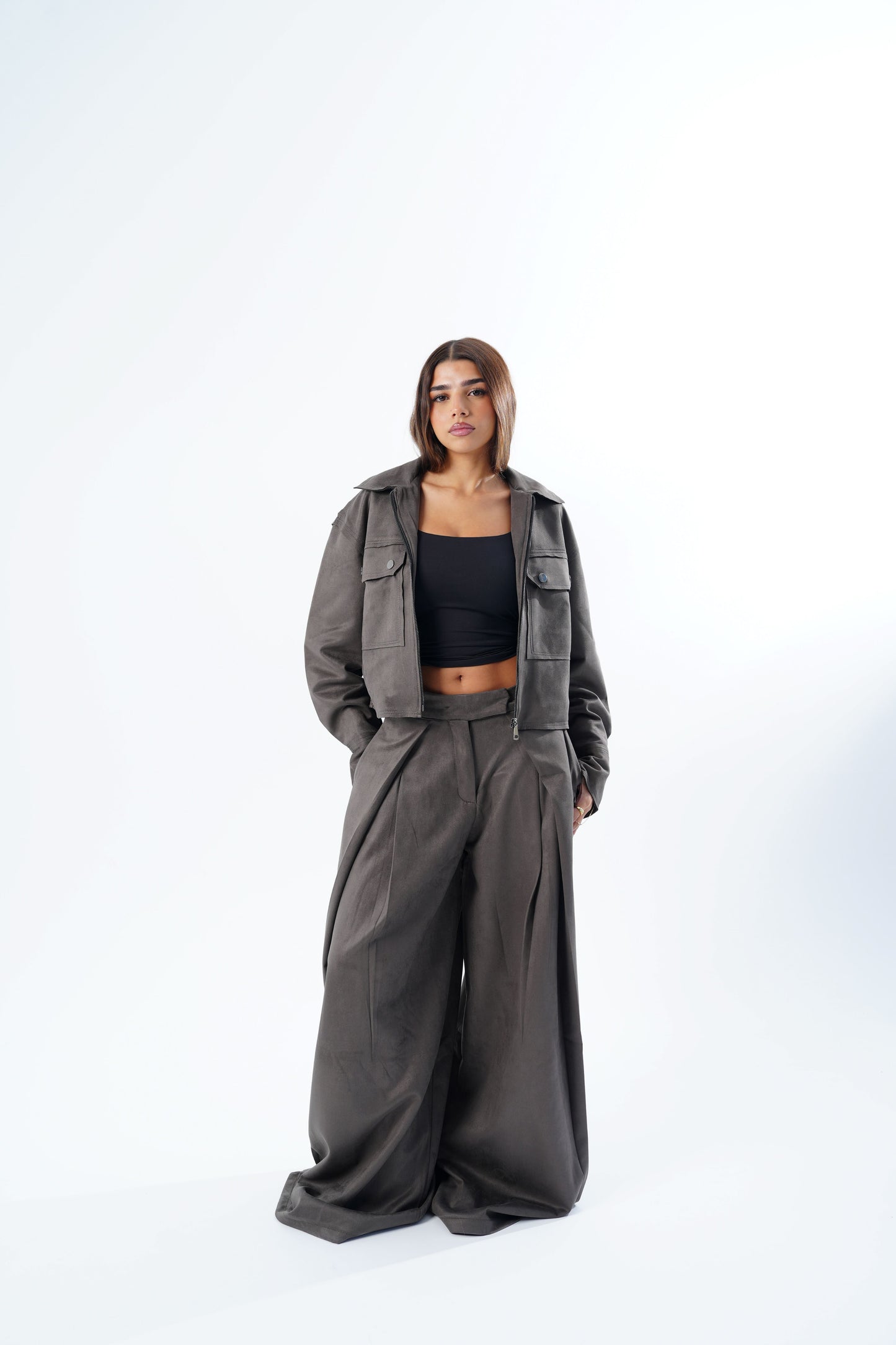 Suede Cropped Jacket