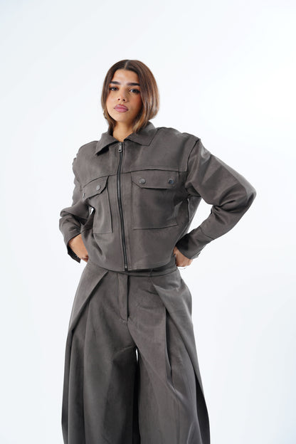 Suede Cropped Jacket