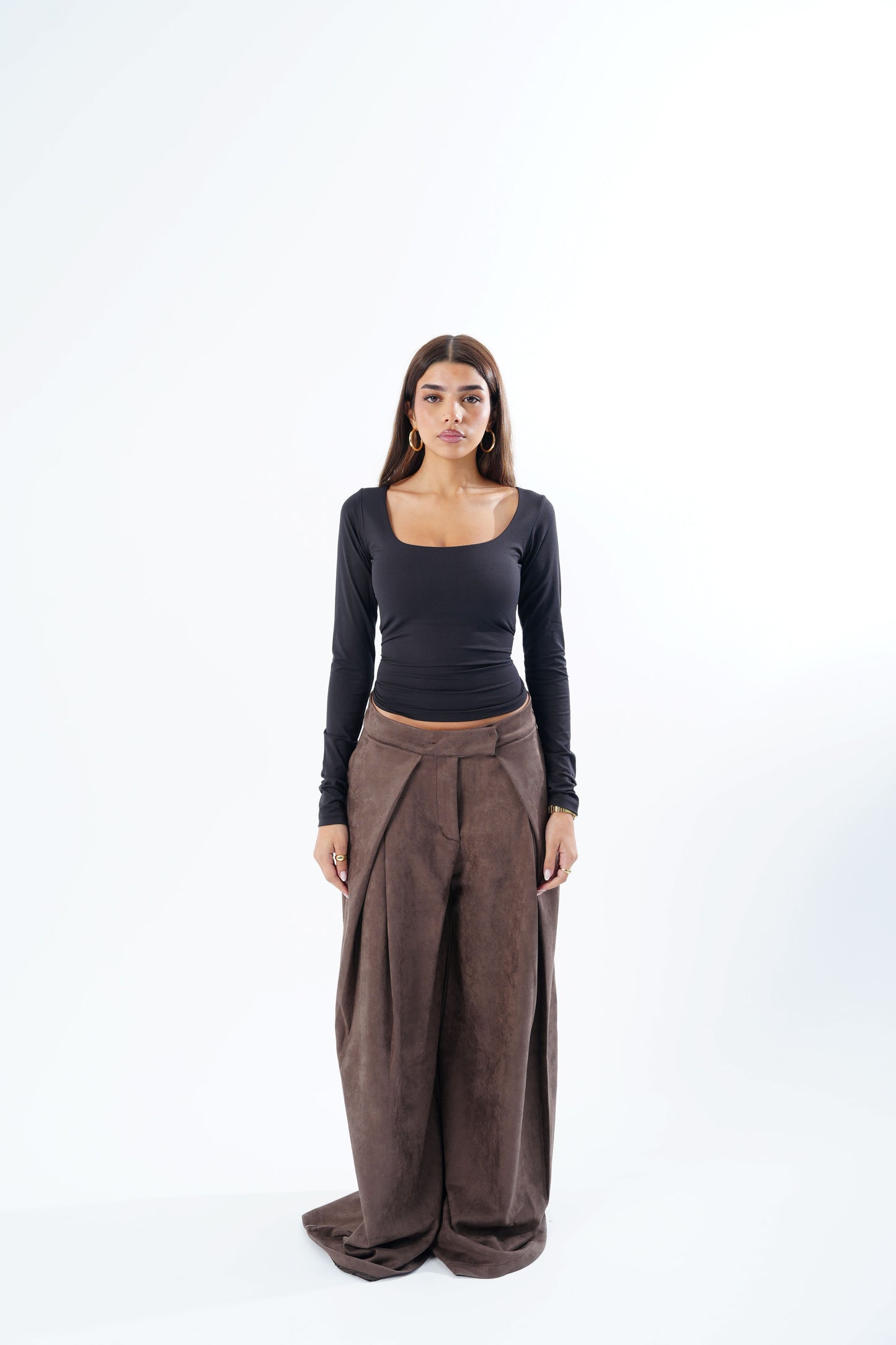 Draped Suede Pants