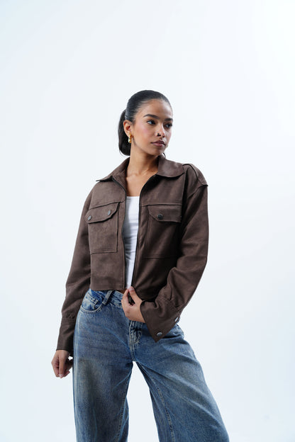 Suede Cropped Jacket