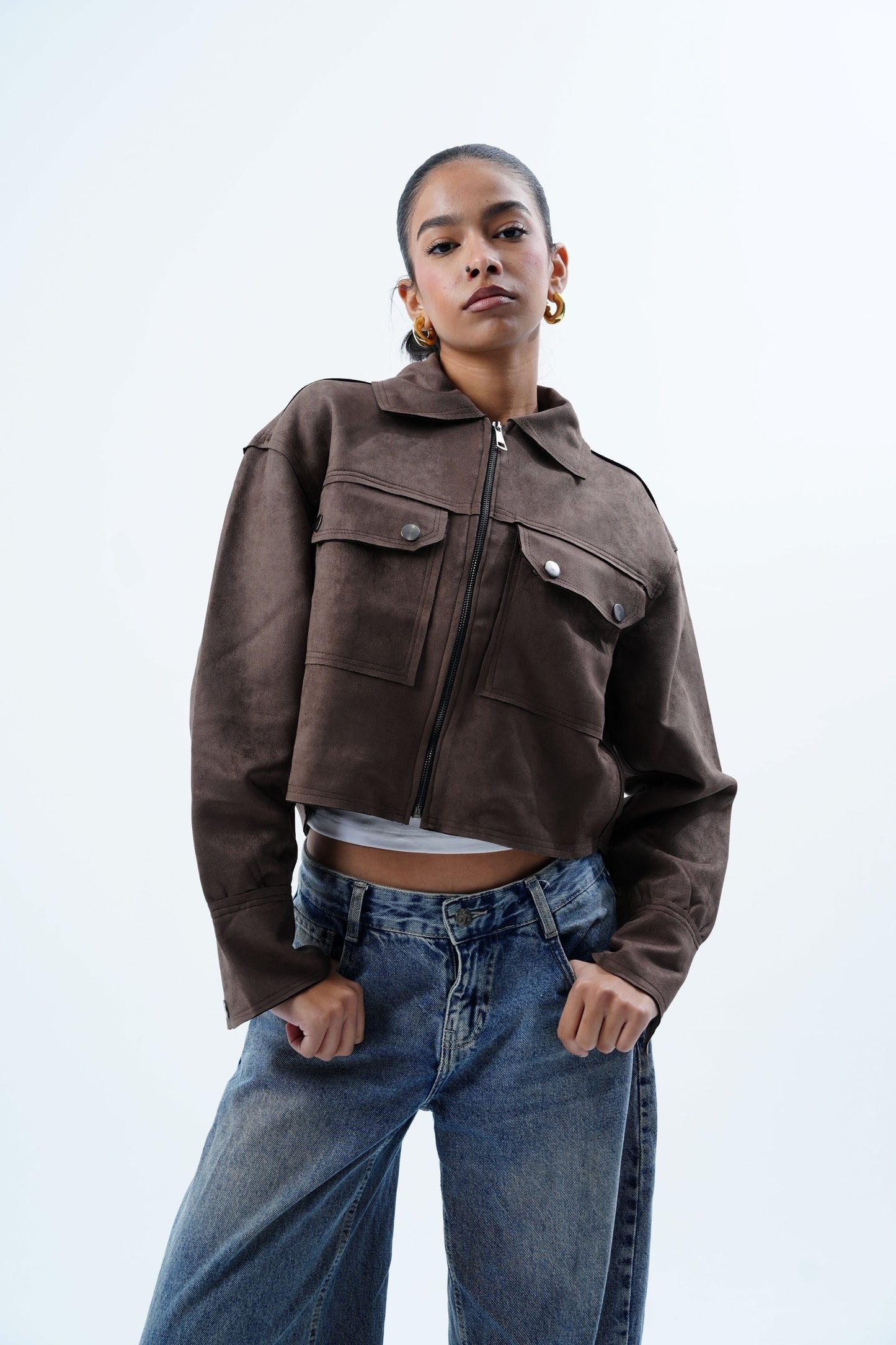 Suede Cropped Jacket