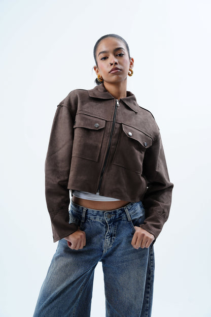 Suede Cropped Jacket