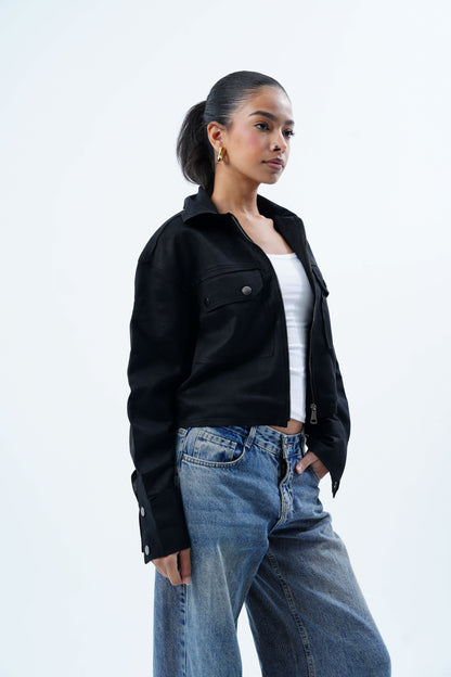 Suede Cropped Jacket
