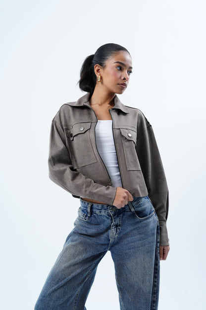 Suede Cropped Jacket