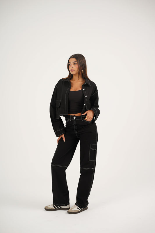 Stitched Poplin Pants