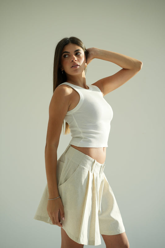 Wide Linen Shorts