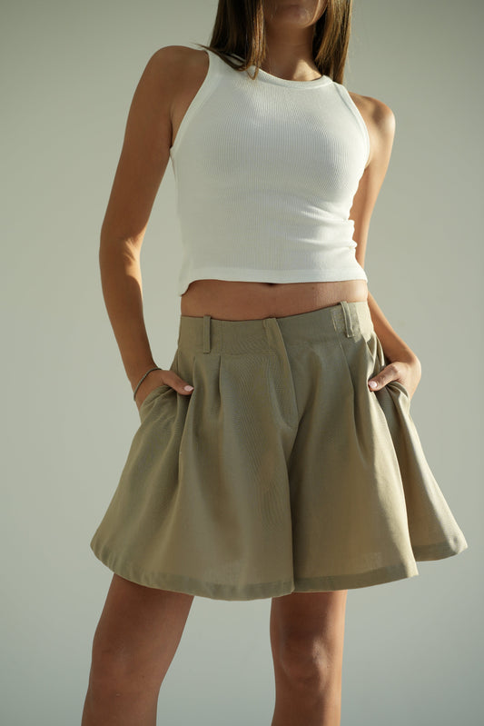 Wide Linen Shorts