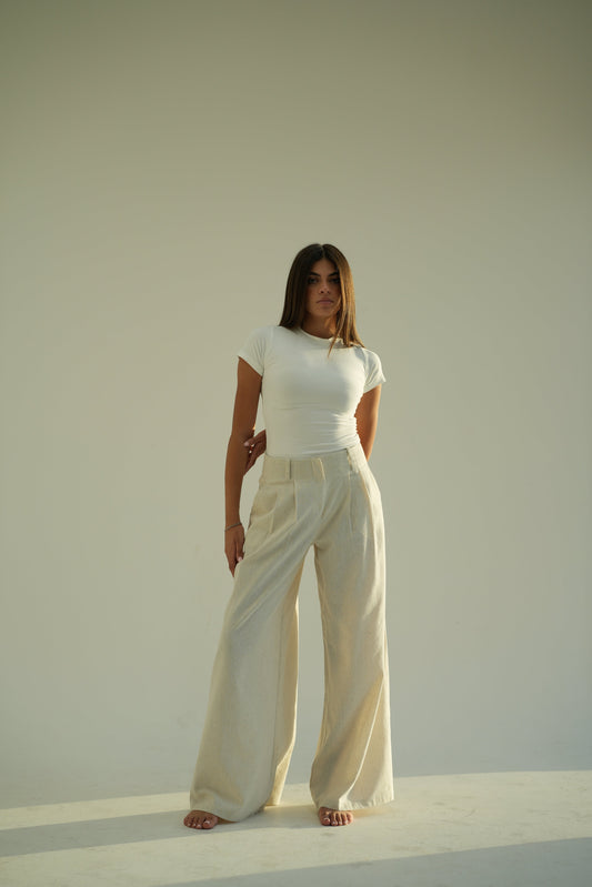 Wide Leg Linen Trousers
