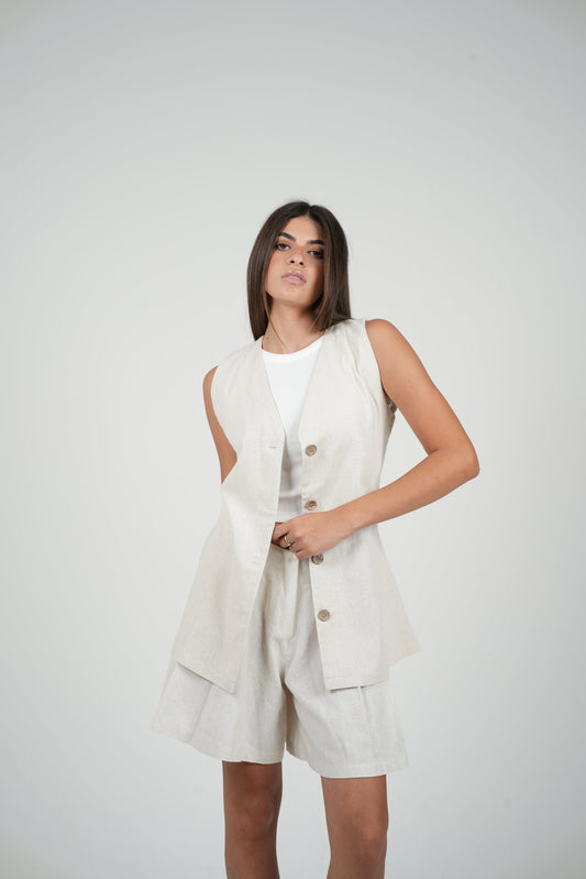 Long Linen Vest